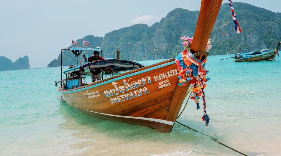Longtail boat on a Thai beach